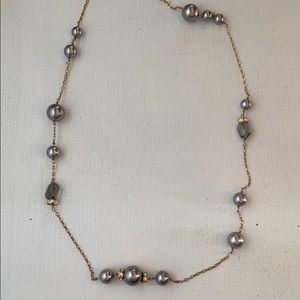 J. Crew long necklace with gray balls